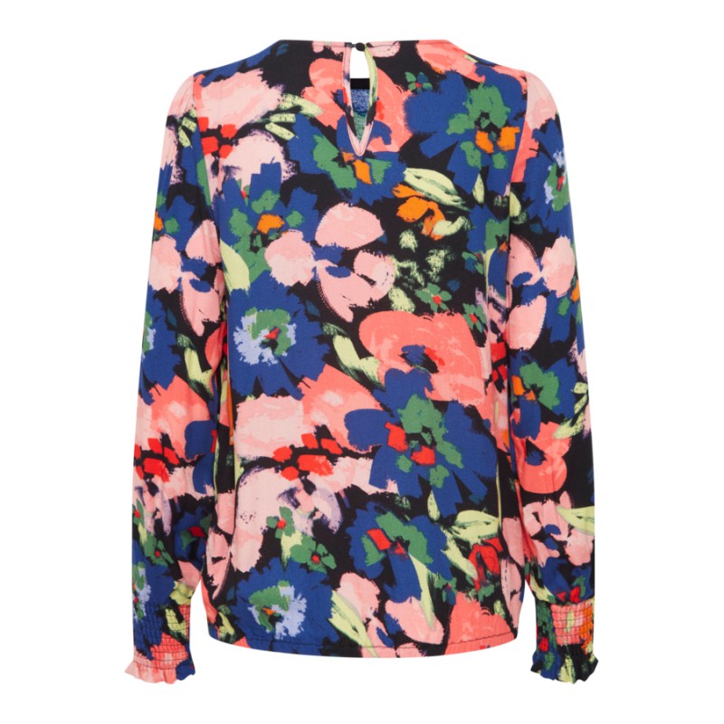 FRANSA Mosa Langærmet Bluse Med Print - Sort