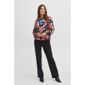 FRANSA Mosa Langærmet Bluse Med Print - Sort