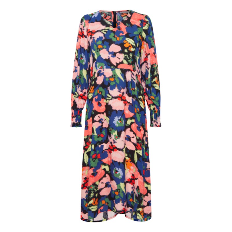 FRANSA Mosa Langærmet Kjole Med Print - Red Alert