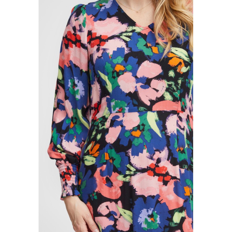 FRANSA Mosa Langærmet Kjole Med Print - Red Alert