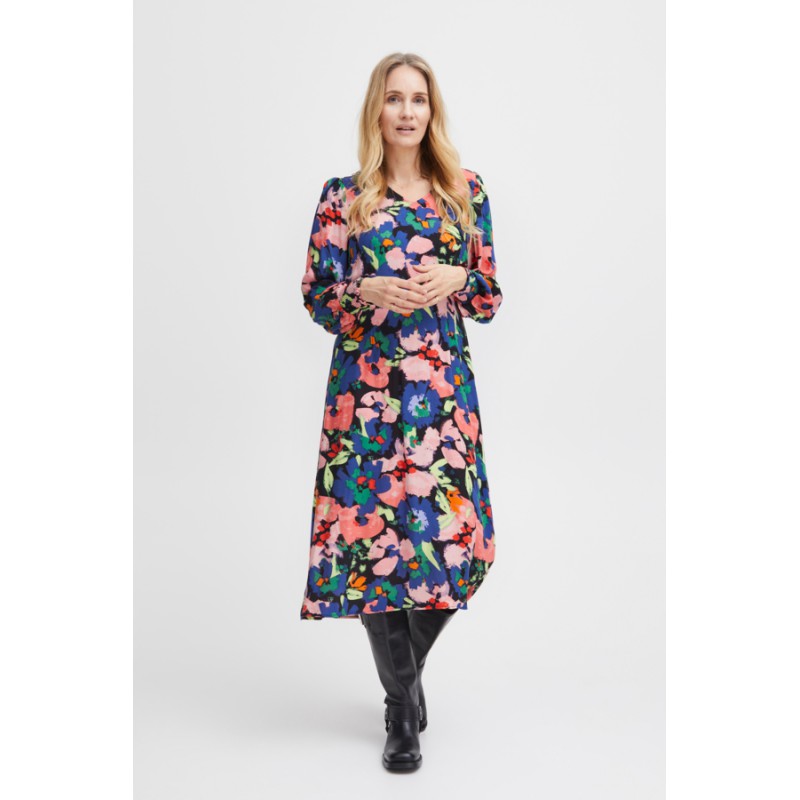 FRANSA Mosa Langærmet Kjole Med Print - Red Alert