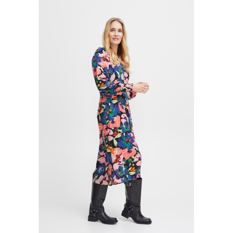 FRANSA Mosa Langærmet Kjole Med Print - Red Alert