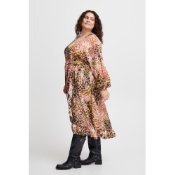 FRANSA Plus Wrap Kjole Med Print - Rose Shadow