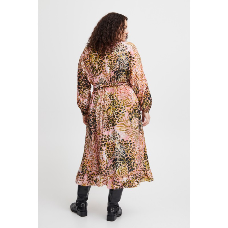 FRANSA Plus Wrap Kjole Med Print - Rose Shadow