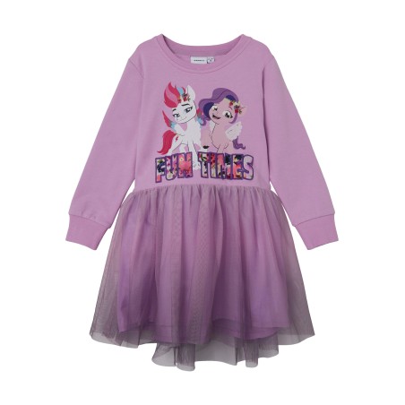 NAME IT Mini Jane Tulle Sweat Kjole - Violet Tulle