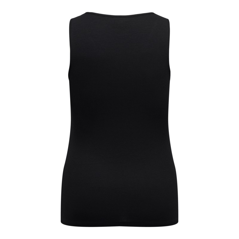 ONLY CARMAKOMA Tilde Rib S/L Top Jrs - Sort