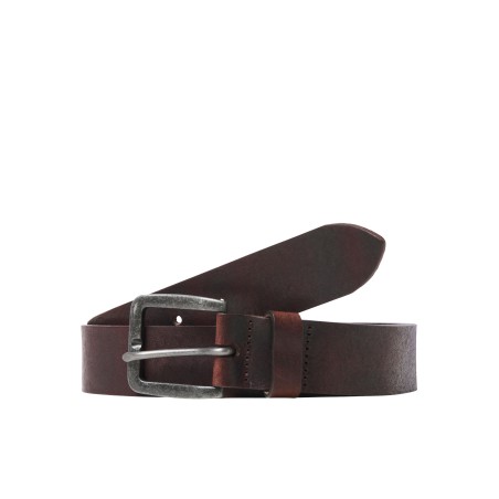JACK & JONES Victor Læder Bælte - Black Coffee