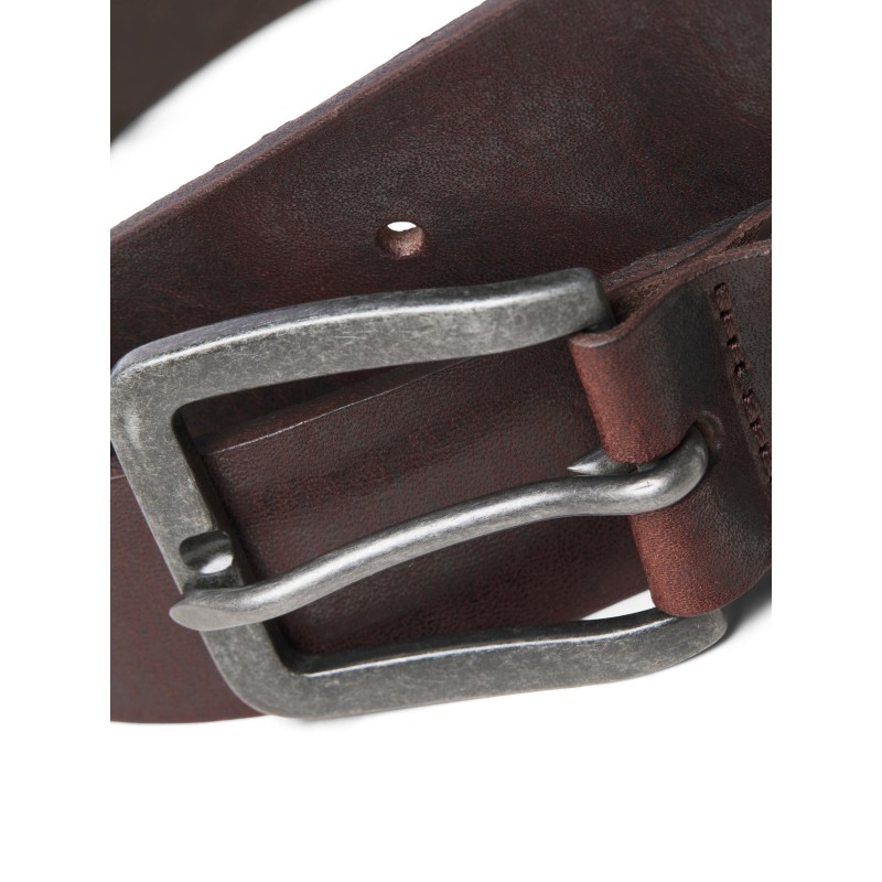 JACK & JONES Victor Læder Bælte - Black Coffee