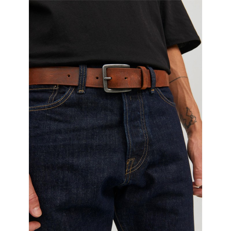 JACK & JONES Victor Læder Bælte - Mocha Bisque