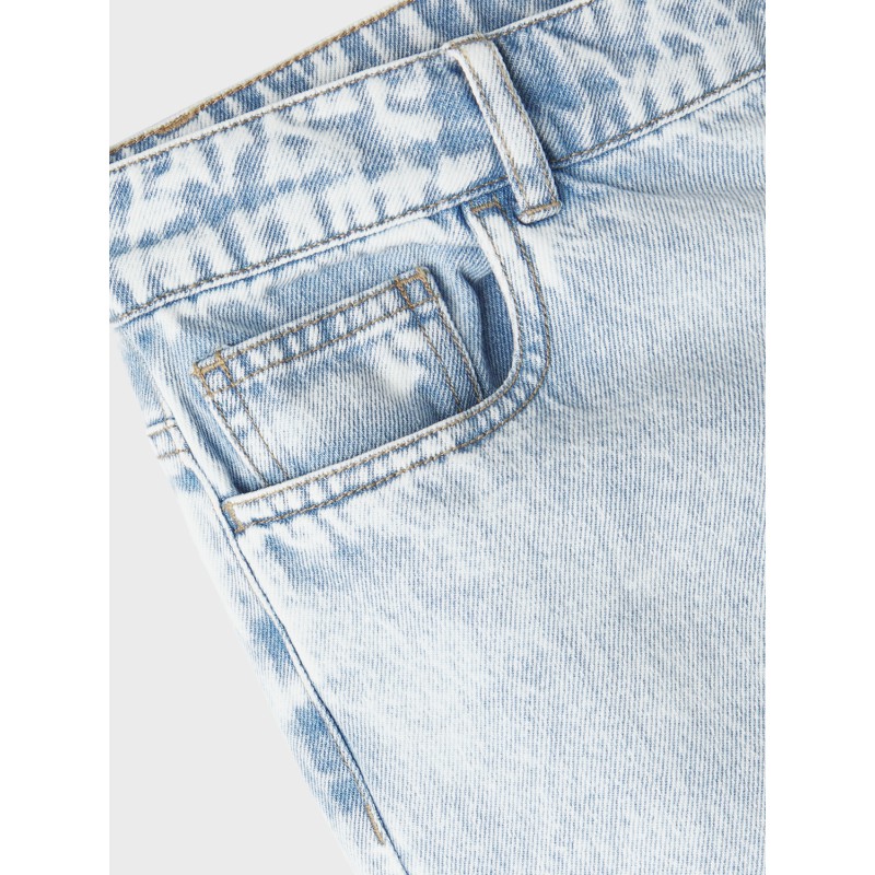 LMTD Toneizza Denim Brede Cargo Bukser - Light Blue Denim