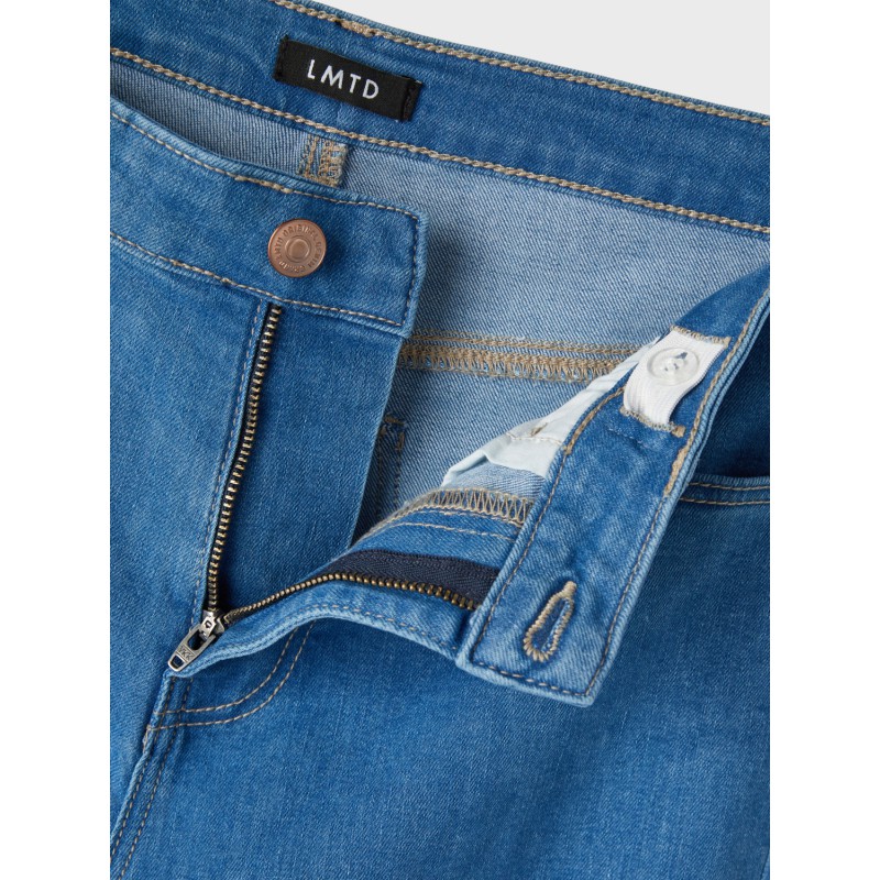 LMTD Teces Denim Højtaljede Extra Brede Bukser - Medium Blue Denim