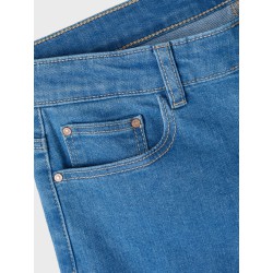LMTD Teces Denim Højtaljede Extra Brede Bukser - Medium Blue Denim