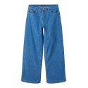 LMTD Teces Højtaljede Brede Bukser - Medium Blue Denim