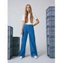 LMTD Teces Højtaljede Brede Bukser - Medium Blue Denim