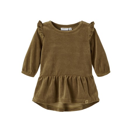 NAME IT Baby Linna Velour Kjole - Kangaroo
