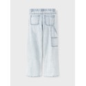 LMTD Toneizza Denim Brede Cargo Bukser - Light Blue Denim