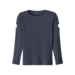 NAME IT Kids Luana Langærmet Slim Top - Dark Sapphire
