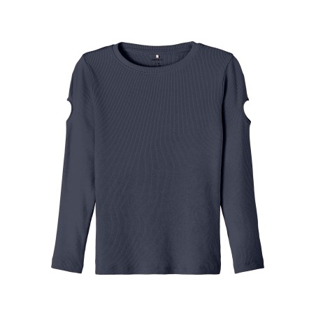 NAME IT Kids Luana Langærmet Slim Top - Dark Sapphire