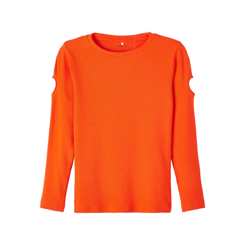 NAME IT Kids Luana Langærmet Slim Top - Scarlet Ibis