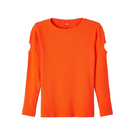 NAME IT Kids Luana Langærmet Slim Top - Scarlet Ibis