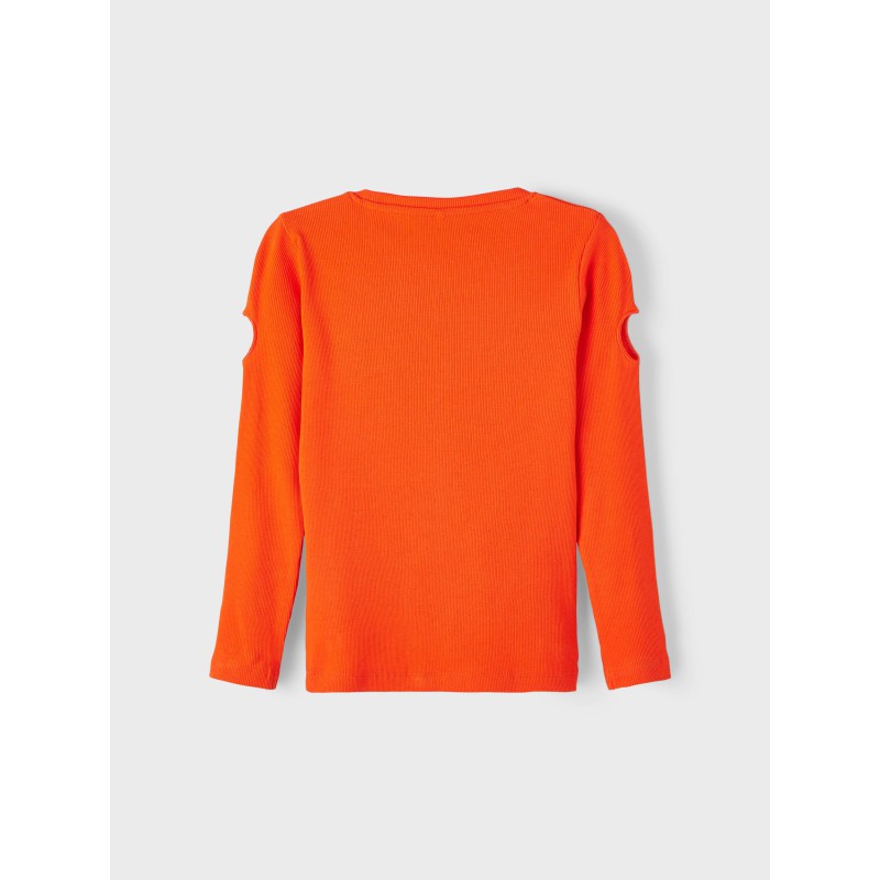 NAME IT Kids Luana Langærmet Slim Top - Scarlet Ibis