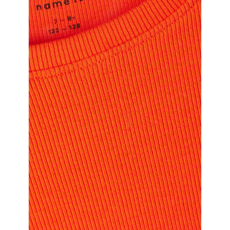 NAME IT Kids Luana Langærmet Slim Top - Scarlet Ibis