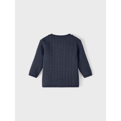 NAME IT Baby Langærmet Quilt Cardigan - Dark Sapphire