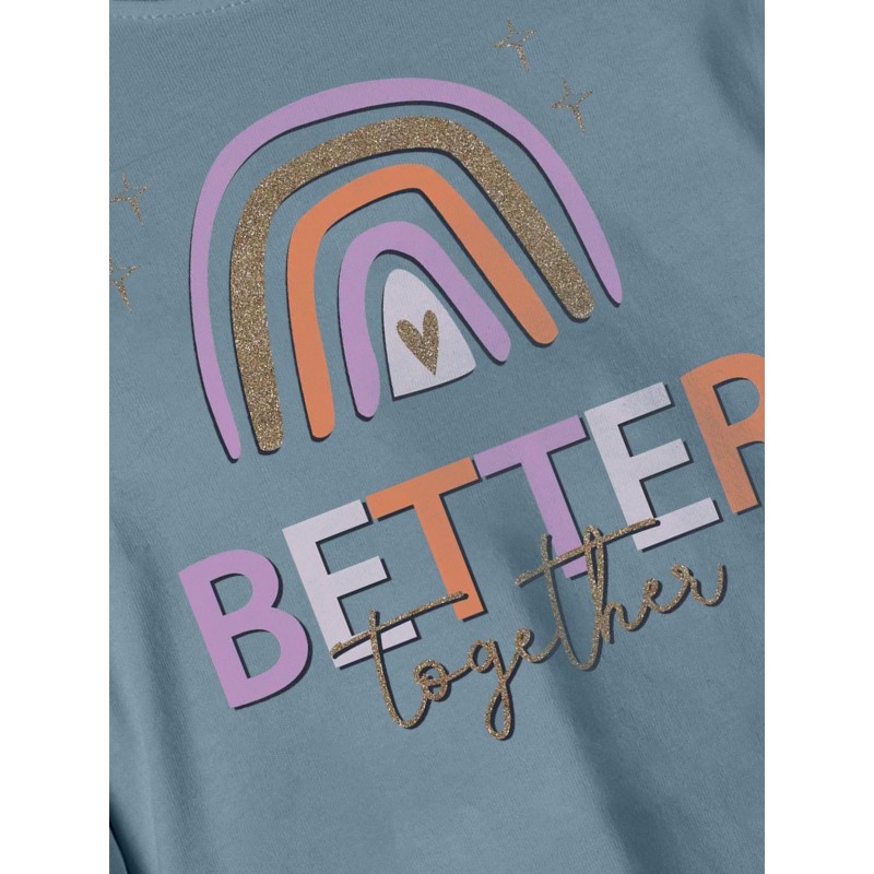 NAME IT Mini Veen Langærmet Top - Citadel