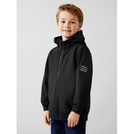 NAME IT Kids Alfa Teknisk Softshell Jakke "Forest Hiking" - Sort
