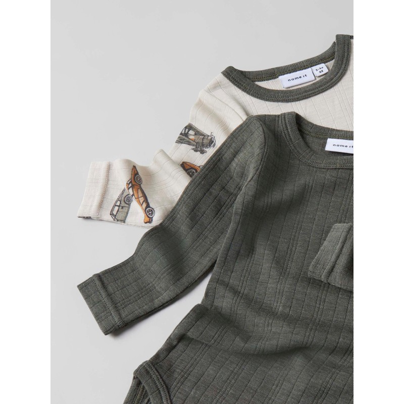 NAME IT Baby Wang Uld Bodystocking - Moonbeam