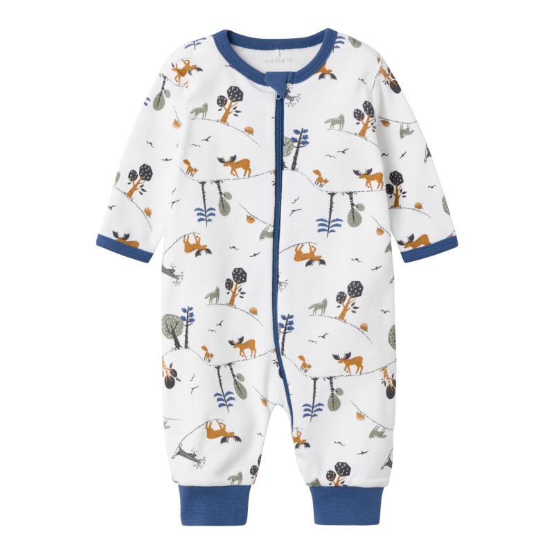 NAME IT Baby/Mini Skov Natdragt Med Lynlås - Bright White