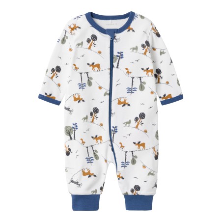 NAME IT Baby/Mini Skov Natdragt Med Lynlås - Bright White