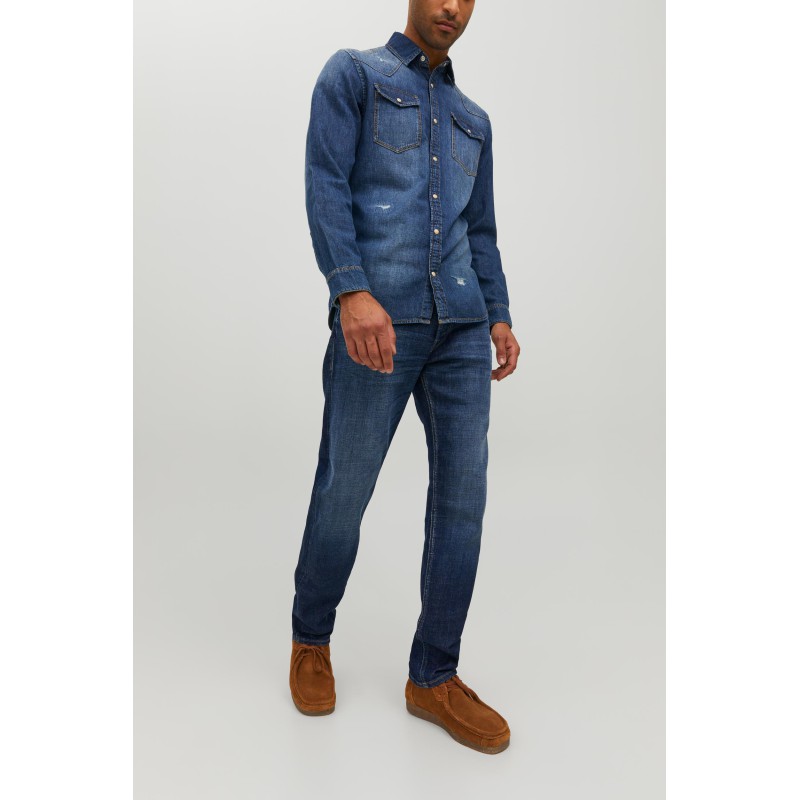 JACK & JONES Mike Original Tapered Jeans - Blue Denim
