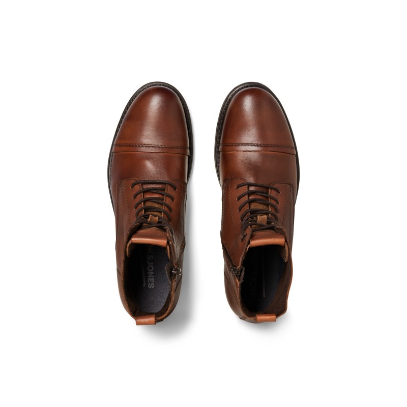 JACK & JONES Jfwshaun Leather Boot Sn - Cognac