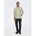 ONLY & SONS Kalle Struktur Strik Pullover - Silver Lining