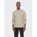 ONLY & SONS Kalle Struktur Strik Pullover - Silver Lining