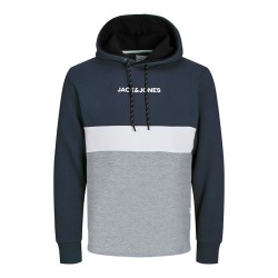 JACK & JONES Ereid Blocking Sweat Hood  Pls - Navy Blazer