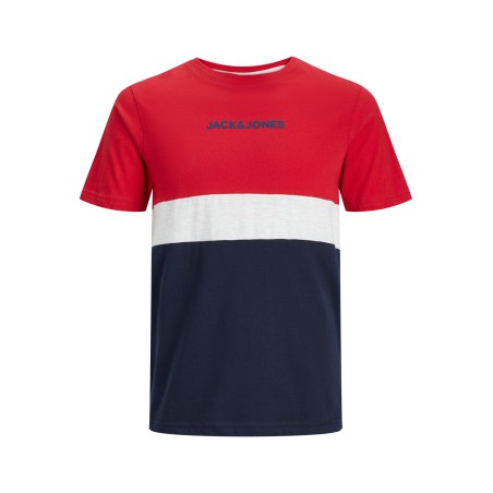 JACK & JONES Ereid Blocking Tee Kortærmet - Tango Red