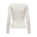 ONLY Xena Langærmet Rib Top Med Blonde - Cloud Dancer