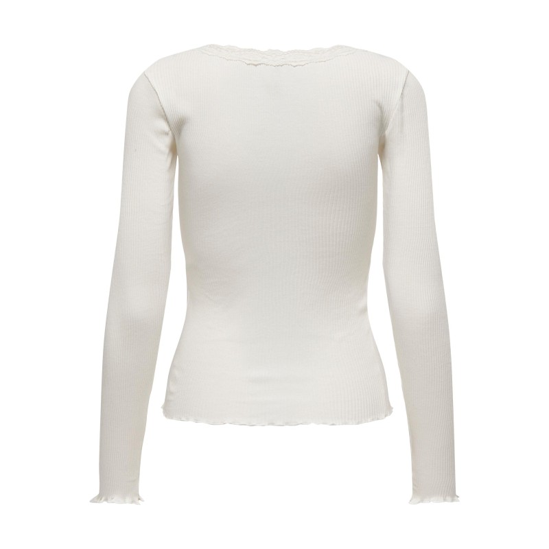 ONLY Xena Langærmet Rib Top Med Blonde - Cloud Dancer