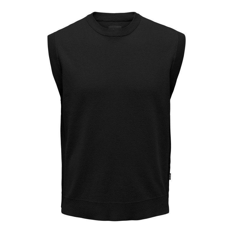 ONLY & SONS Luke Crew Strik Vest - Sort