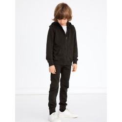 NAME IT Kids New Hoodie Sweat Cardigan - Sort