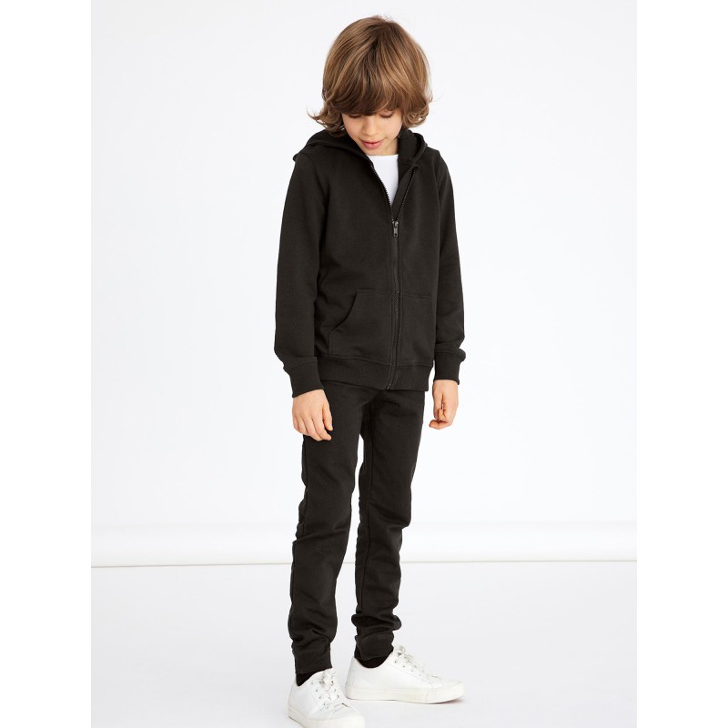 NAME IT Kids New Hoodie Sweat Cardigan - Sort