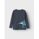 NAME IT Mini Nula L/S Dino Bluse - India Ink