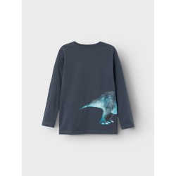 NAME IT Mini Nula L/S Dino Bluse - India Ink