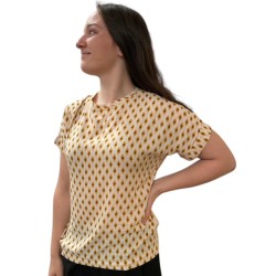 INVY Holly Kortærmet Top - Beige Mix