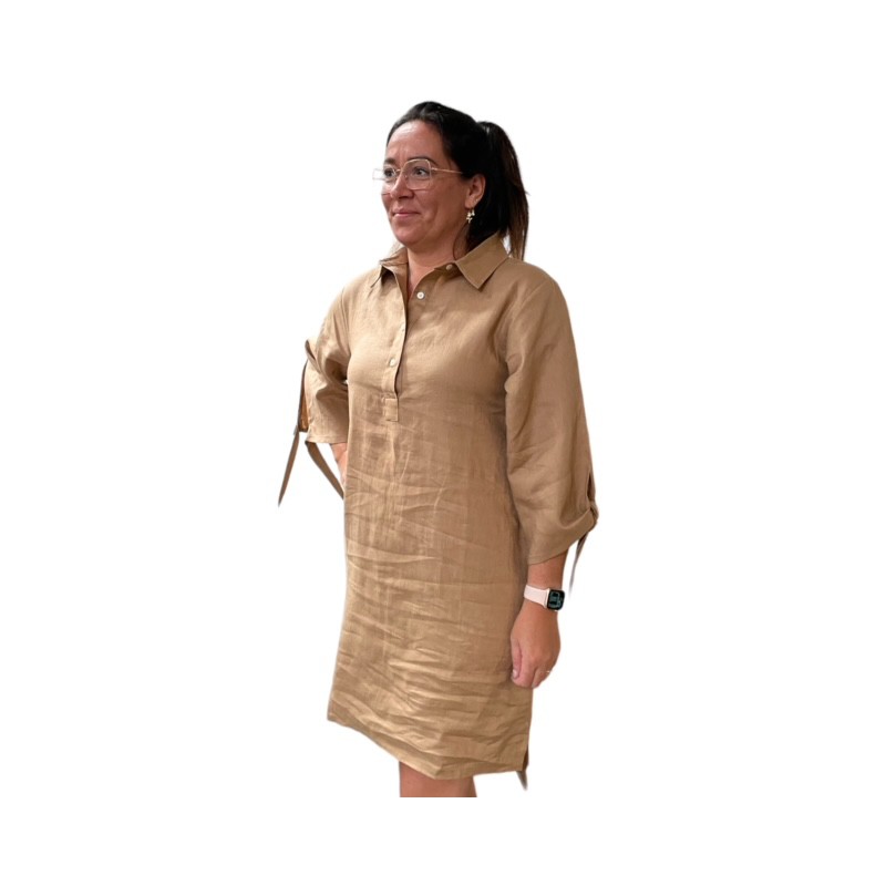 2BLIND2C Grace Hør 3/4 Kjole - Sand