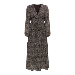 ONLY Star Life Langærmet Amanda Lang Kjole Ptm - Sort Coffee