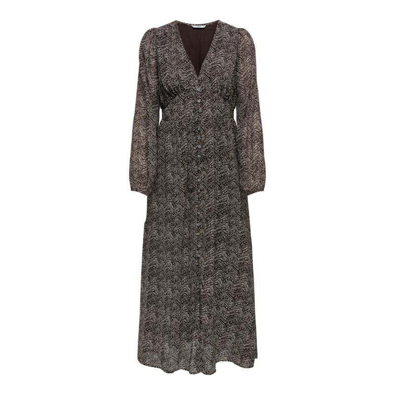 ONLY Star Life Langærmet Amanda Lang Kjole Ptm - Sort Coffee