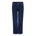 ONLY CARMAKOMA Willy Højtaljede Brede Jeans Cro - Dark Blue Denim